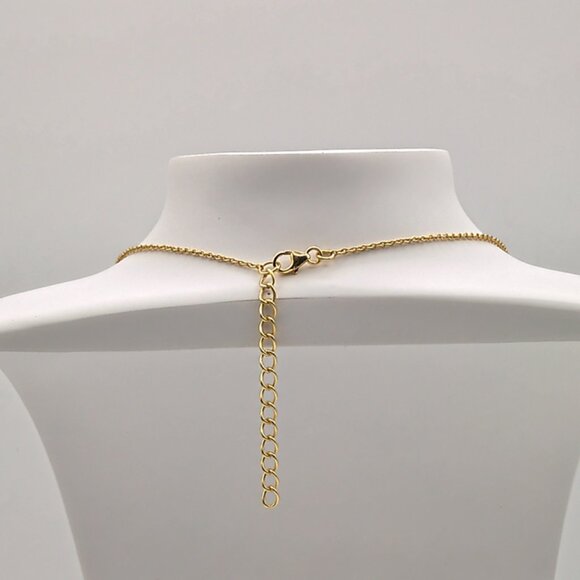 925 Sterling Silver Quote Statement Necklace –18k Gold Plated Great for Layering - Picture 7 of 9